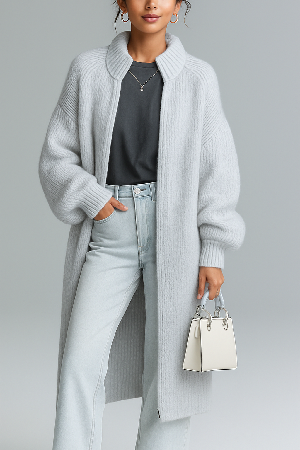 Cardigan in Maglia oversize con zip