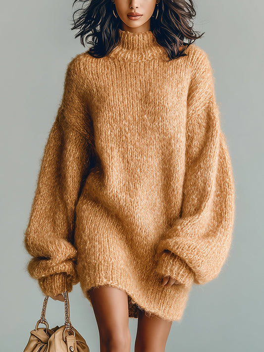 Abito in maglia di Mohair a collo alto Oversize